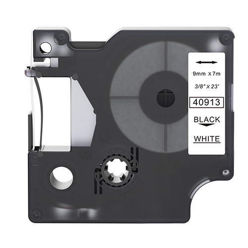 Nastro compatibile con Dymo 40913, nero su bianco, spessore 9 mm