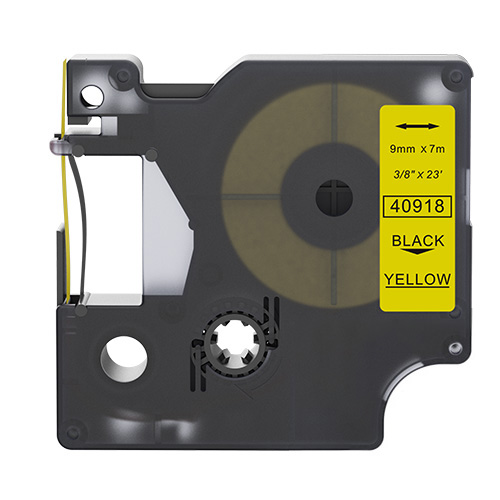 Nastro compatibile con Dymo 40918, nero su giallo, 9 mm
