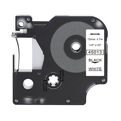 Nastro compatibile con Dymo 45013, nero su bianco, 12 mm