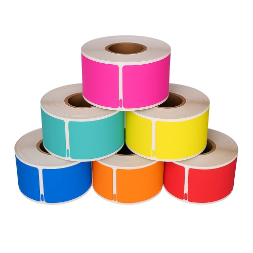 Confezione di etichette arcobaleno compatibili con Dymo 99012, 36 x 89 mm, 6 confezioni da 260 etichette