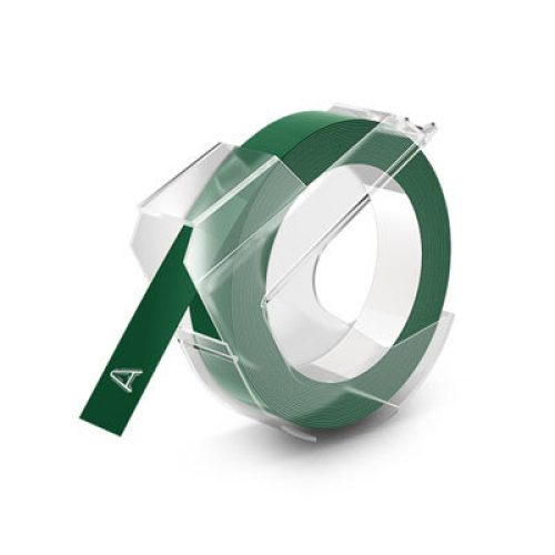 Nastro compatibile con Dymo S0898160, bianco su verde, 9 mm.