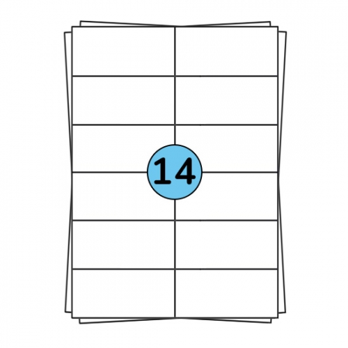 Fogli di adesivi A4, 105 x 42 mm, 1.400 etichette