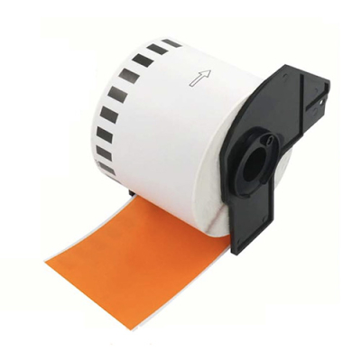 Etichette compatibili Brother DK-22205 arancioni
