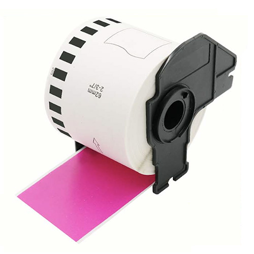 Etichette compatibili con Brother DK-22205, rosa, 62 mm x 30,48 m