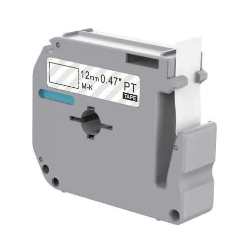 Nastro compatibile con Brother M-K131, nero su trasparente, 12 mm