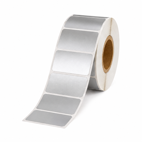 Etichette compatibili con Zebra, argento, 51 x 25 mm, plastica, 2580 etichette, stampa a trasferimento termico